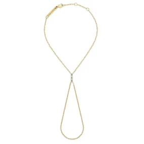 14k Channel Set Baguette Diamond Bar Hand Chain