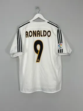 2004/05 REAL MADRID RONALDO #9 *PLAYER ISSUE* HOME SHIRT (L) ADIDAS