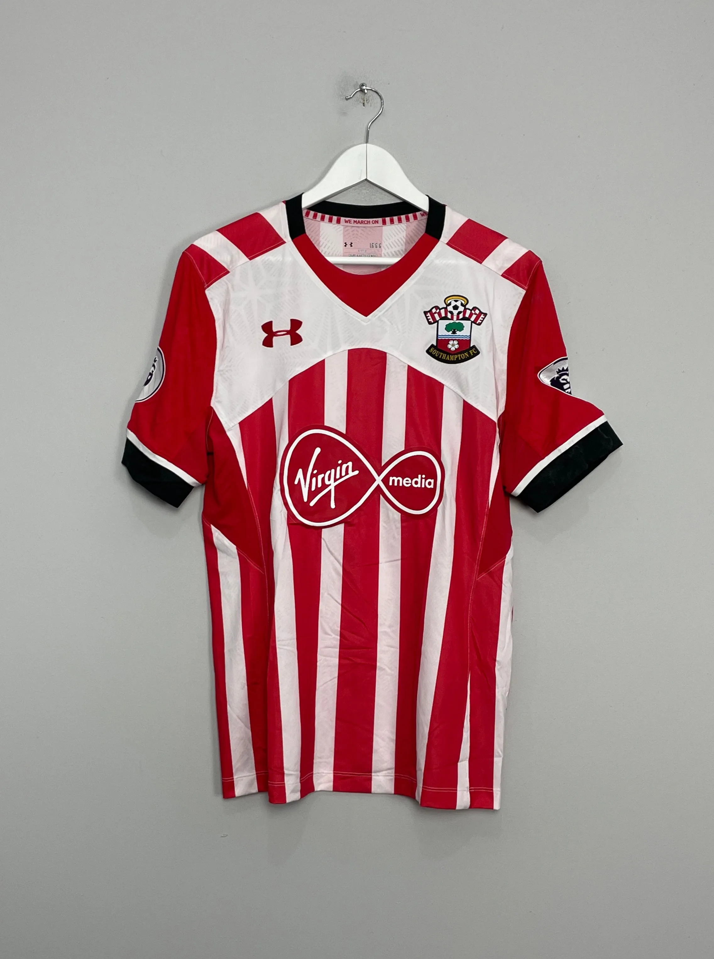 2016/17 SOUTHAMPTON RODRIGUEZ #9 *MATCH ISSUE* HOME SHIRT (L) UNDER ARMOUR