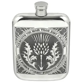 6oz Tae A Thistle Robbie Burns Scottish Pewter Hip Flask