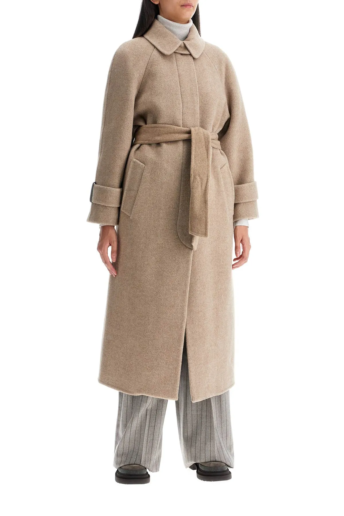 Brunello Cucinelli Women's Wool And Cashmere Coat With Belt