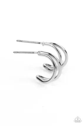 Charming Crescents Silver Hoop Earrings - Paparazzi Accessories