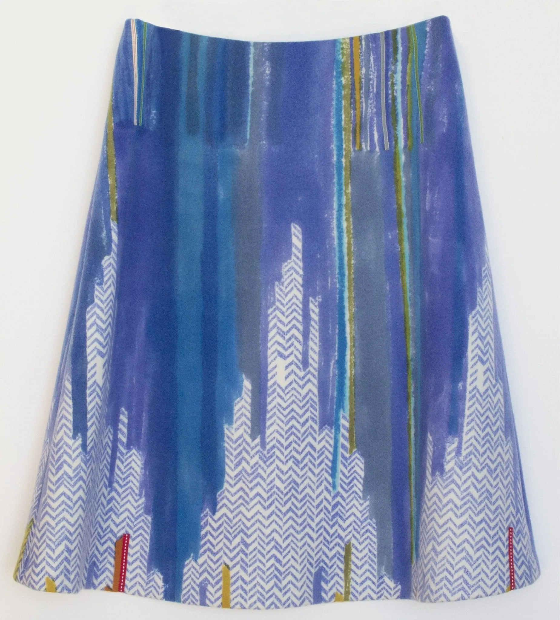 'Chevrons Low' Blanket wool skirt