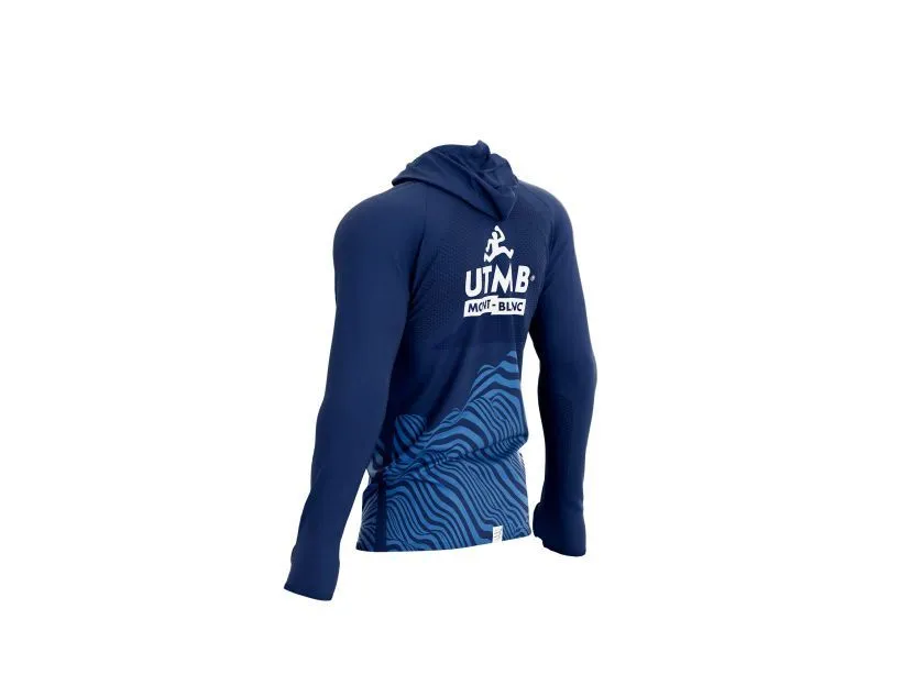 Compessport Men's Ultra-Trail 180g Racing Hoodie - UTMB 2022 - BLUE