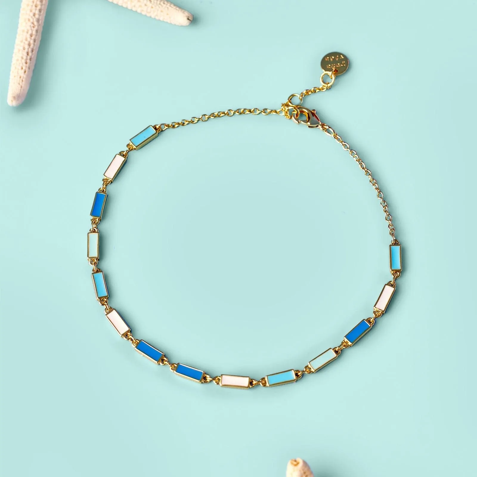 Enamel Bar Chain Anklet