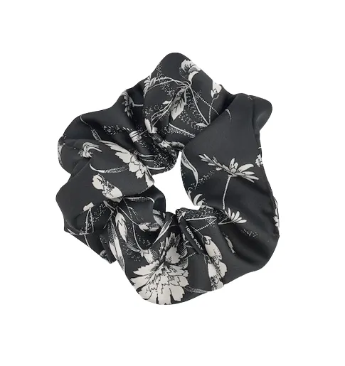 Floral Satin Scrunchies