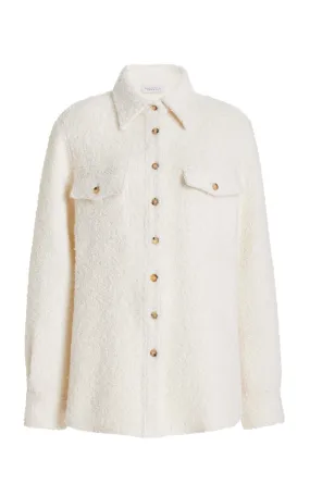 John Austin Shirt in Ivory Recycled Cashmere Boucle