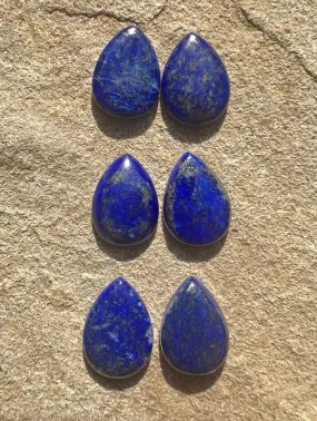 Lapis Lazuli with Pyrite Flecks 13x18mm Teardrop Cabochon (pkg of 2 stones)