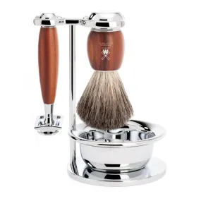 MUHLE Vivo, Plum Wood, Shaving Set with bowl, Safety Razor, Pure Badger Brush