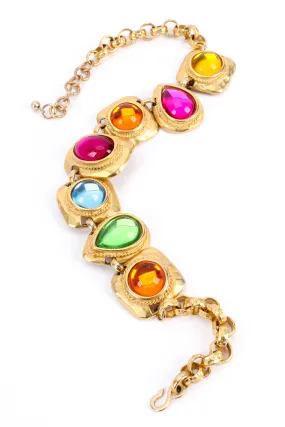 Multicolored Gem Framed Necklace