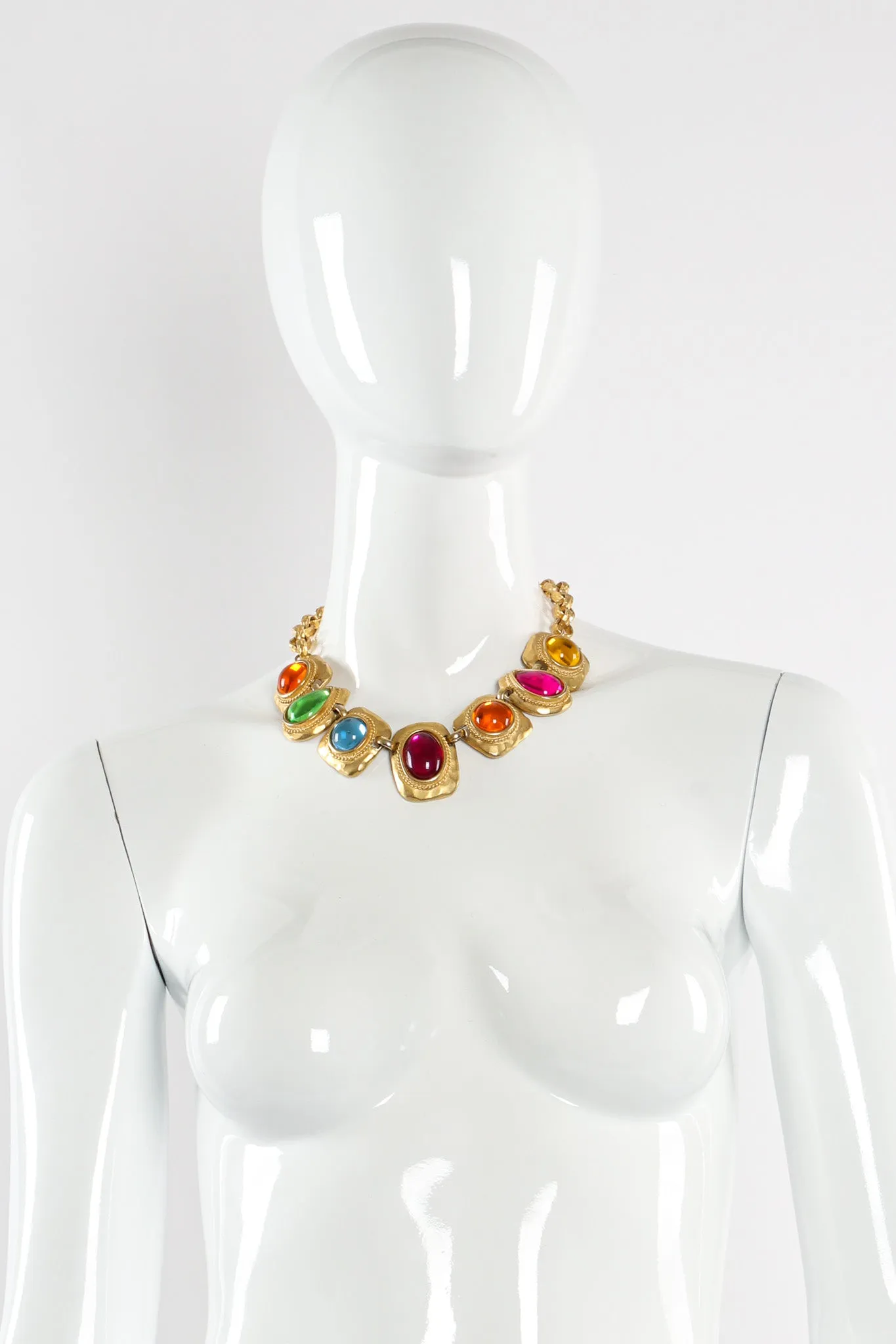 Multicolored Gem Framed Necklace