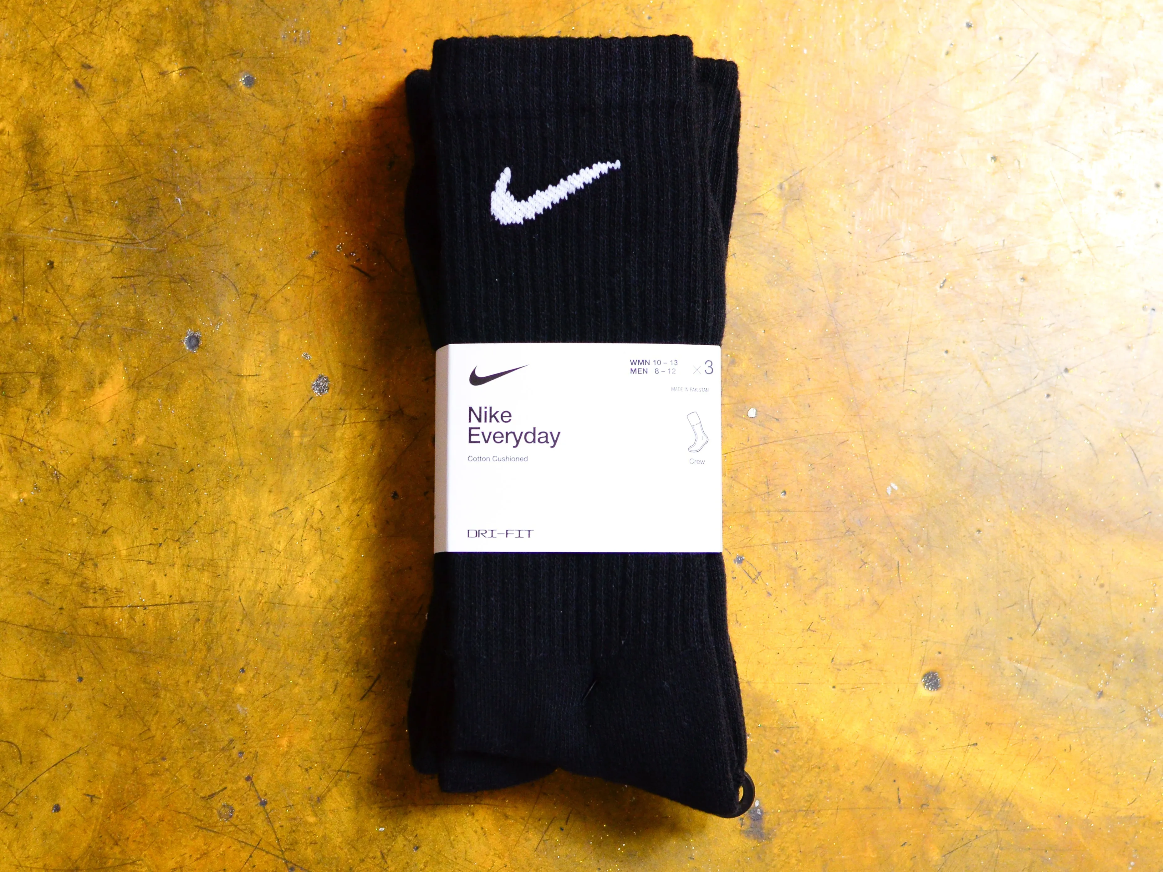 Nike Everyday Cushioned Crew Socks 3pk - Black / White