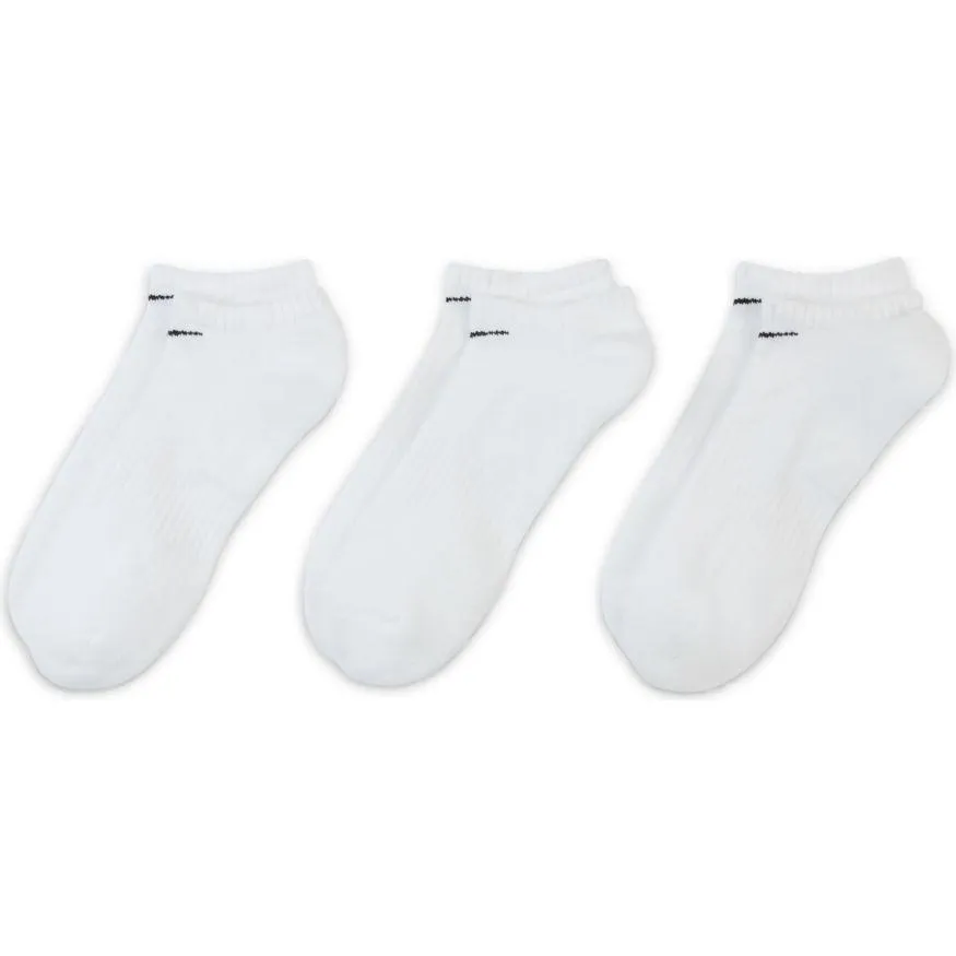 NIKE EVERYDAY CUSHIONED TRAINING WHITE NO-SHOW SOCKS (3 PAIRS)