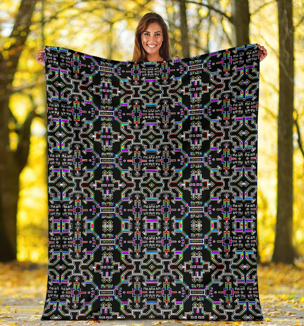 Prismatic Grid Micro Fleece Blanket