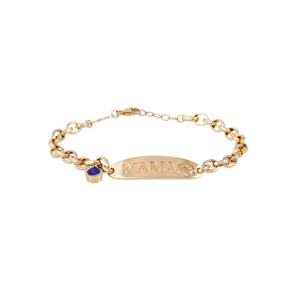 "MAMA" BIRTHSTONE ID BRACELET