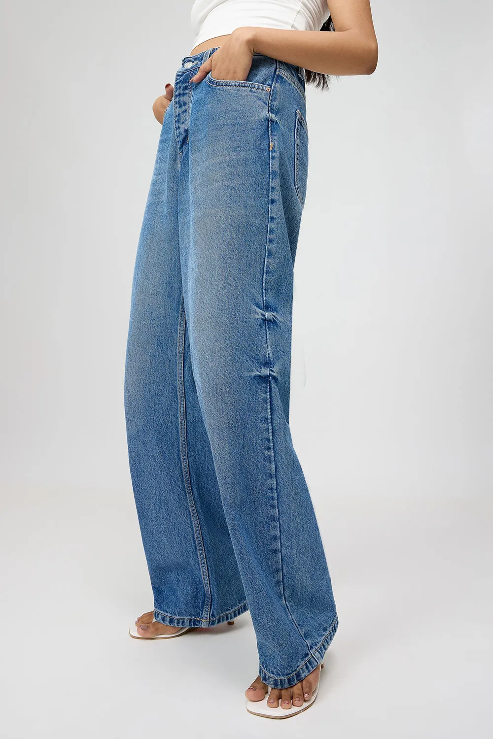 Sapphire Blue Straight Jeans