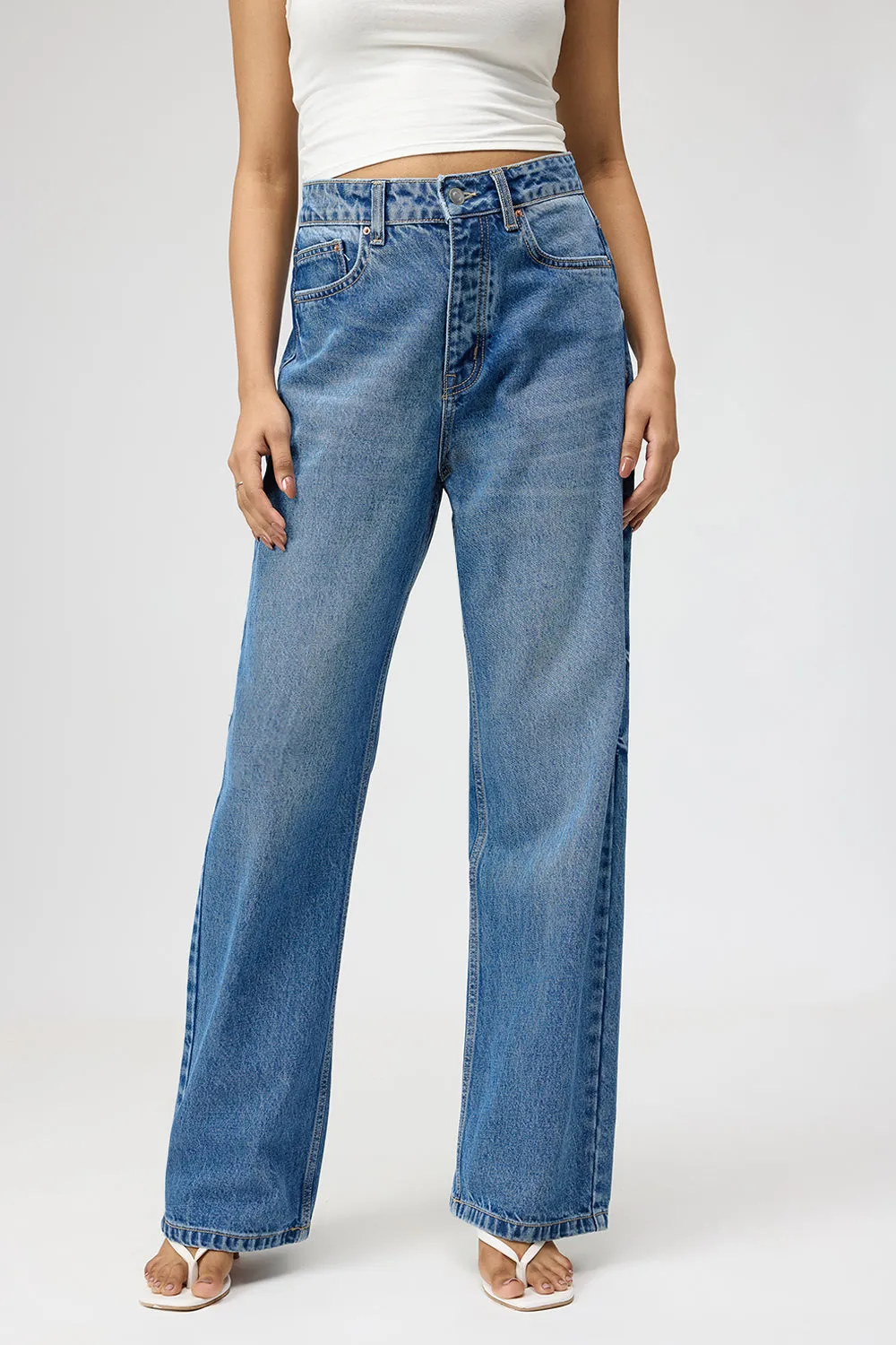 Sapphire Blue Straight Jeans