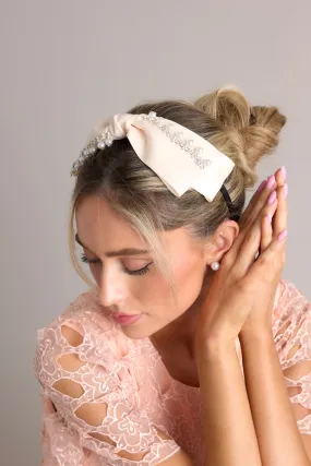 Take My Sweet Time Diamond Pearl Ivory Bow Headband