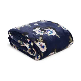 Vera Bradley Plush Throw Blanket - Blooms and Branches Navy